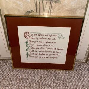 Framed Embroidered Inspirational Quote Art
